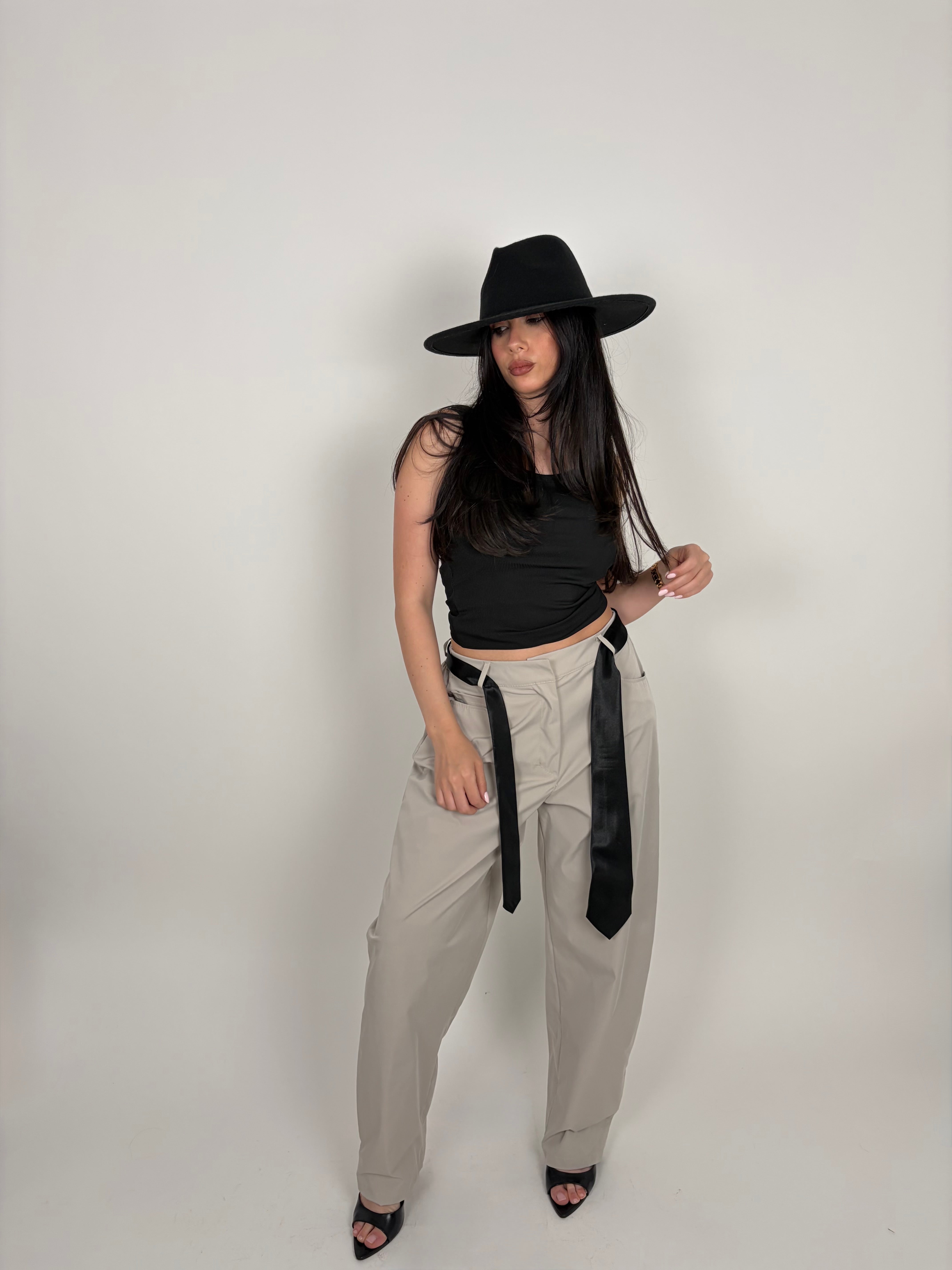PANTALONE WIDE TAILORED SAND