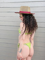 BIKINI VERDE LIME donna a triangolo con laccetti