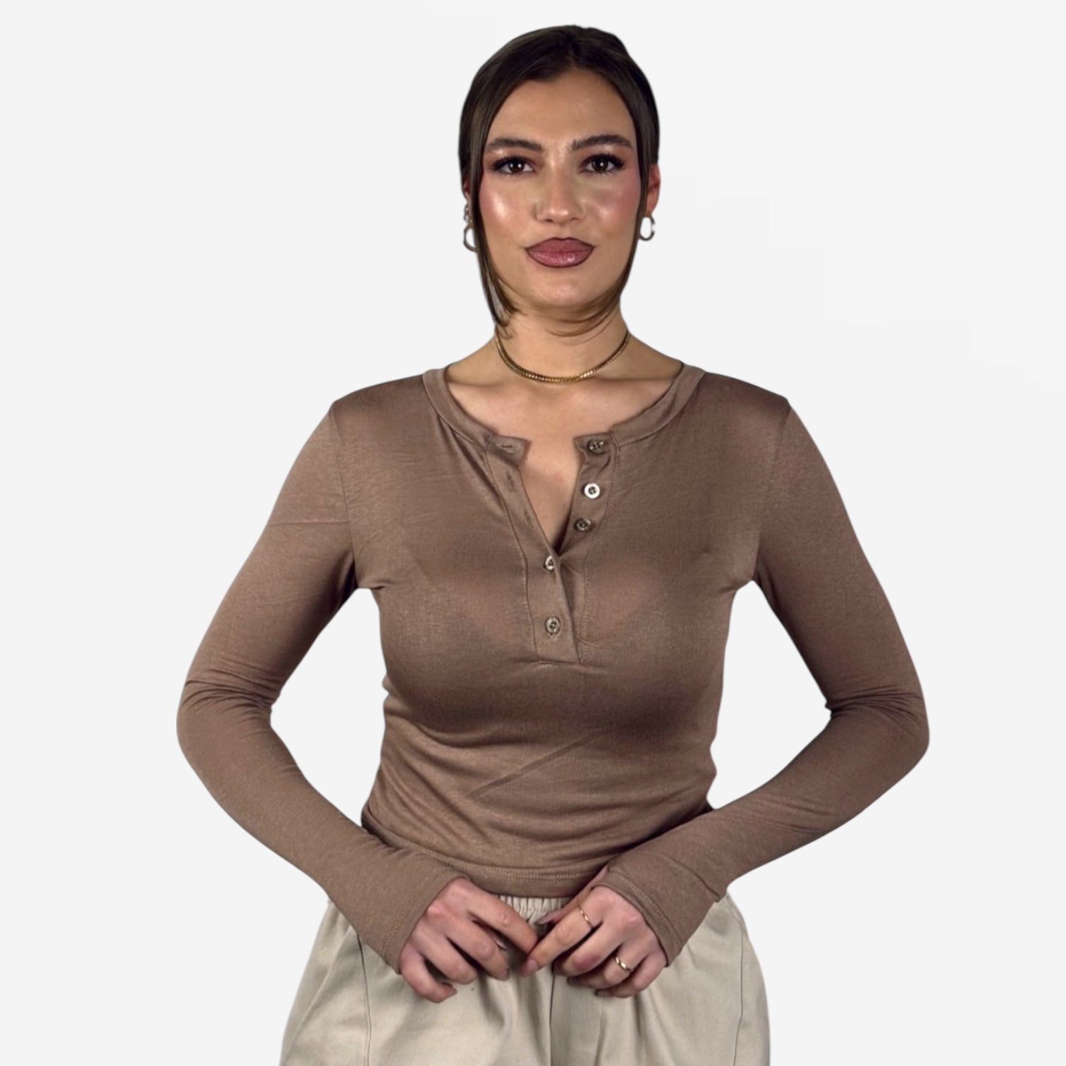 MAGLIA ADERENTE BOTTONI ESSENTIAL