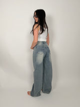 JEANS WIDE FADED DENIM