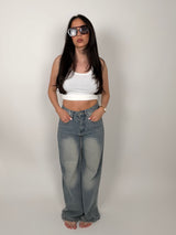JEANS WIDE FADED DENIM