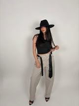 PANTALONE WIDE TAILORED SAND