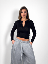 MAGLIA ADERENTE BOTTONI ESSENTIAL