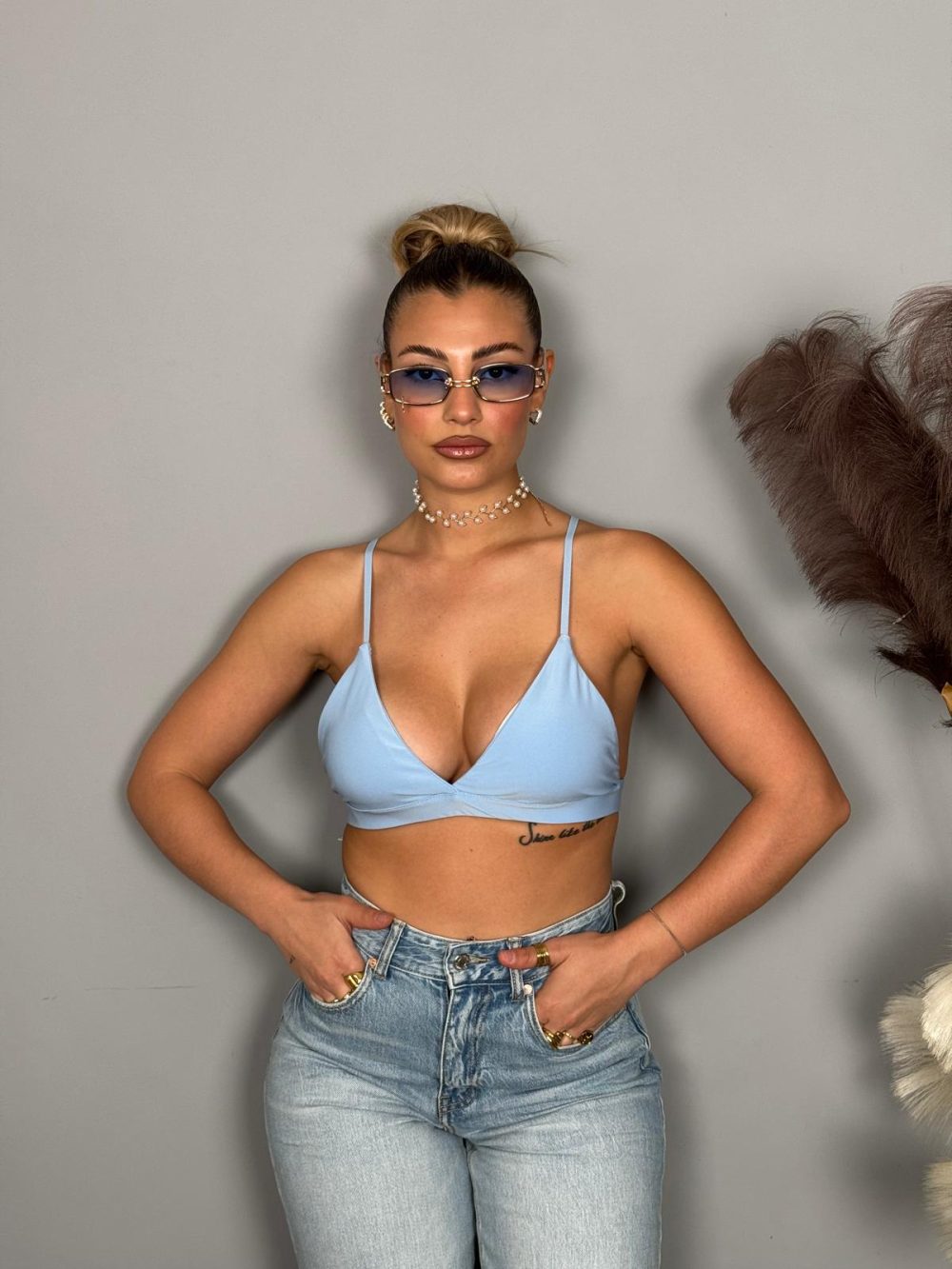 CROP TOP AZZURRO