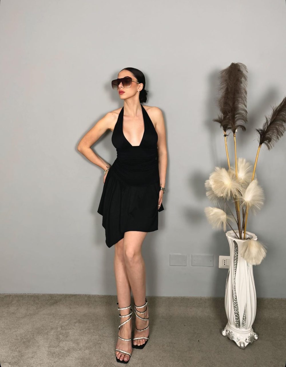 DRESS DRAPE NOIR