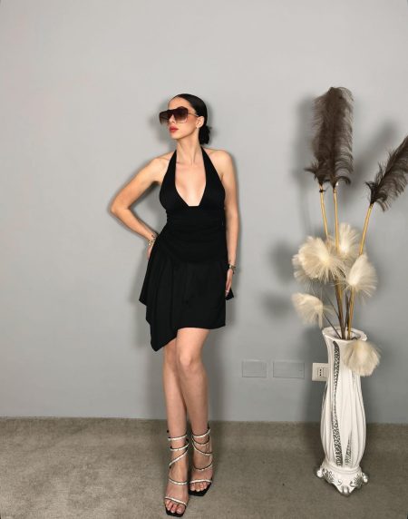 DRESS DRAPE NOIR