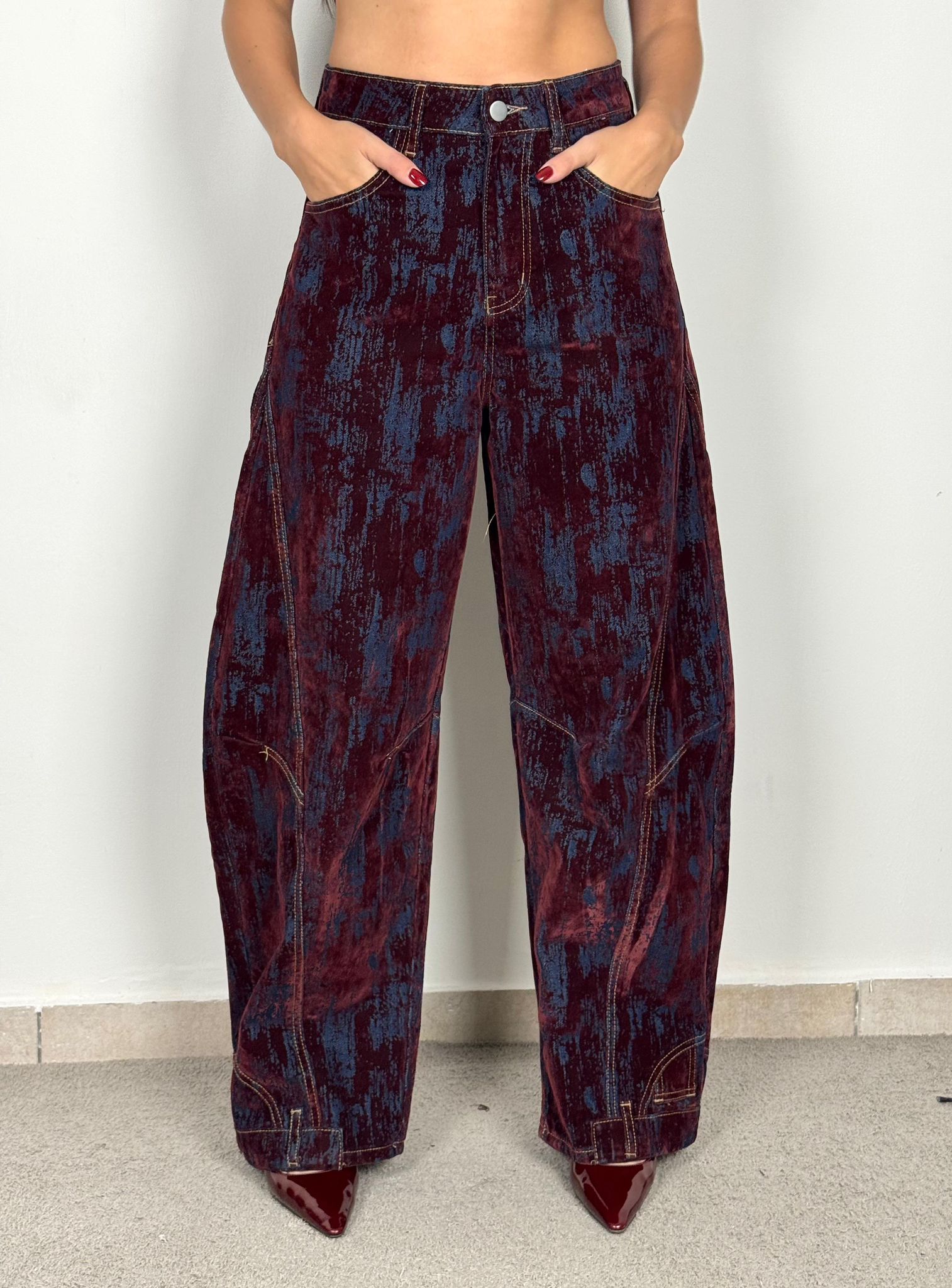 PANTALONE WIDE LEG TEXTURED