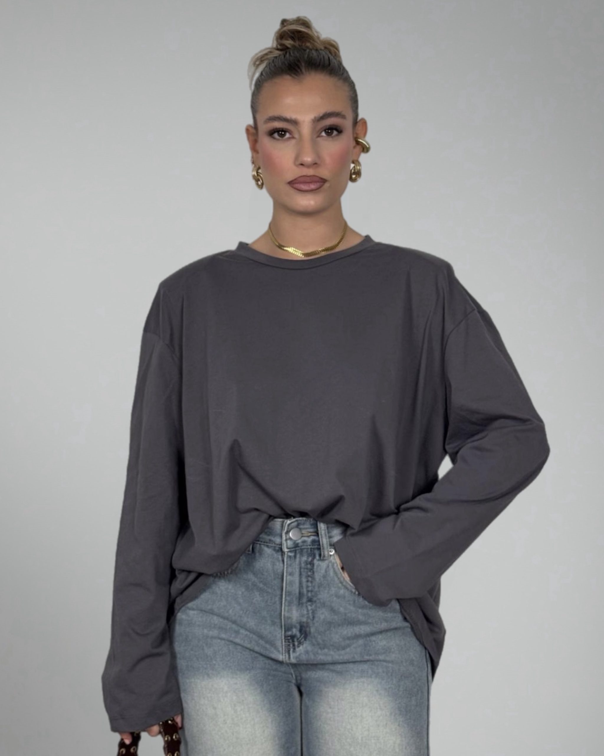 T-SHIRT OVERSIZE ESSENTIAL GRIGIO